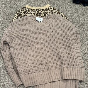 H&M Waffle Knit Sweater in Taupe
